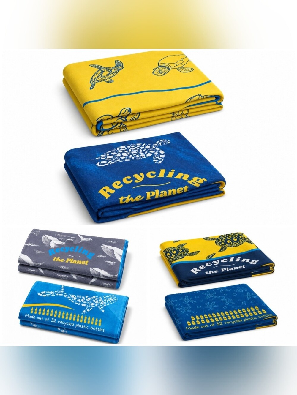 Eco-Friendly  Beach Towel Double-Sided Design |Soft Quick-Dry| Sand Proof 3 PACK